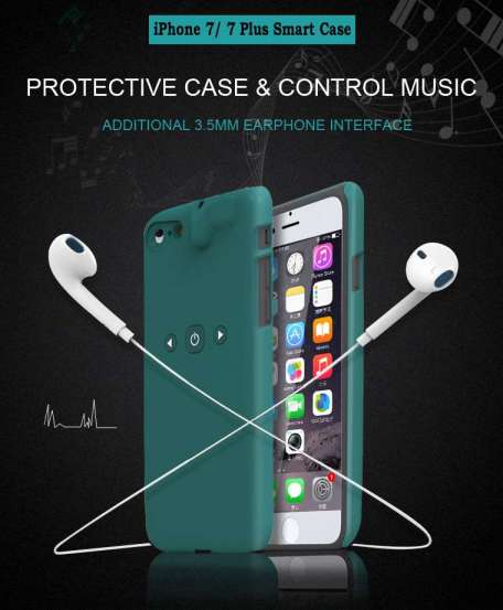 Mobile Phone Smart Protective Case with 3.5mm Earphone Jack and Lightning Charge Interface for iPhone 7/ iPhone 7 Plus Phone Shell