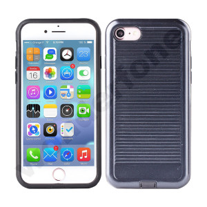 Plastic+TPU 2 in 1 Case with Dust-Proof Plug -Black