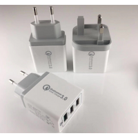 CE approval quick charger 3 ports QC3.0 charger UK plug